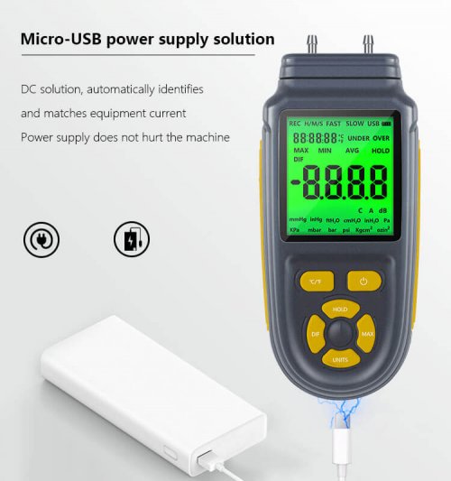 Micro-USB Differential Pressure Meter